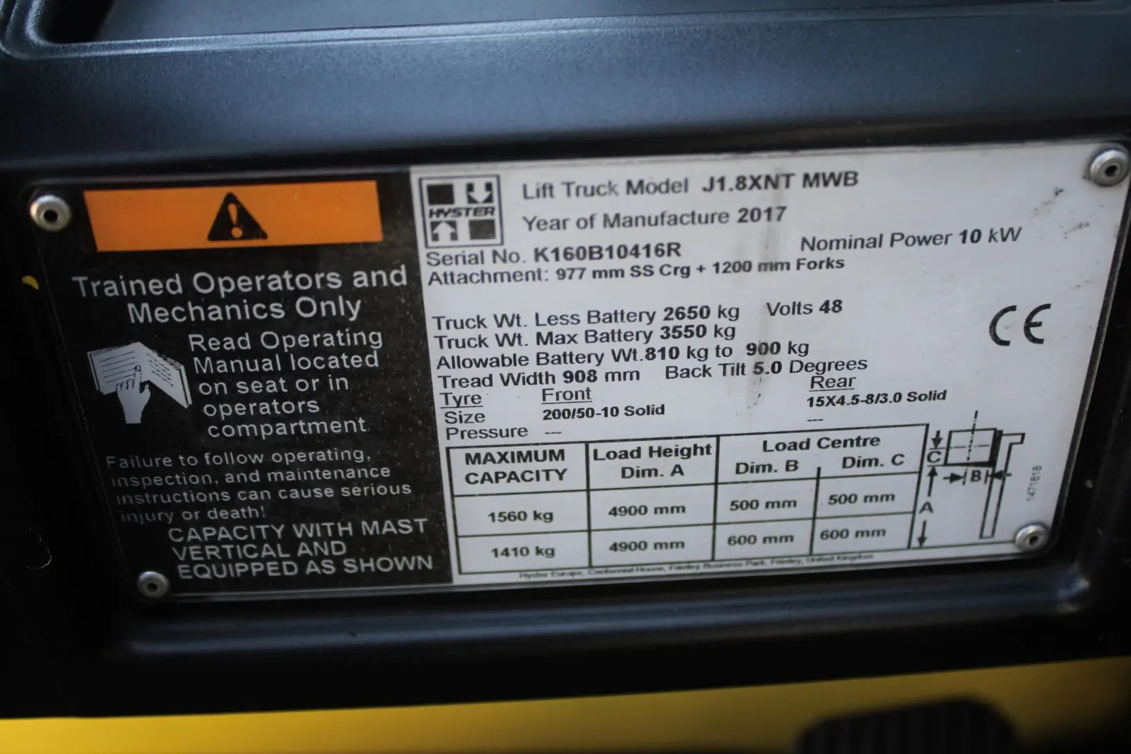 Hyster J1.8XNT 4-Wheel Electric Forklift (7)