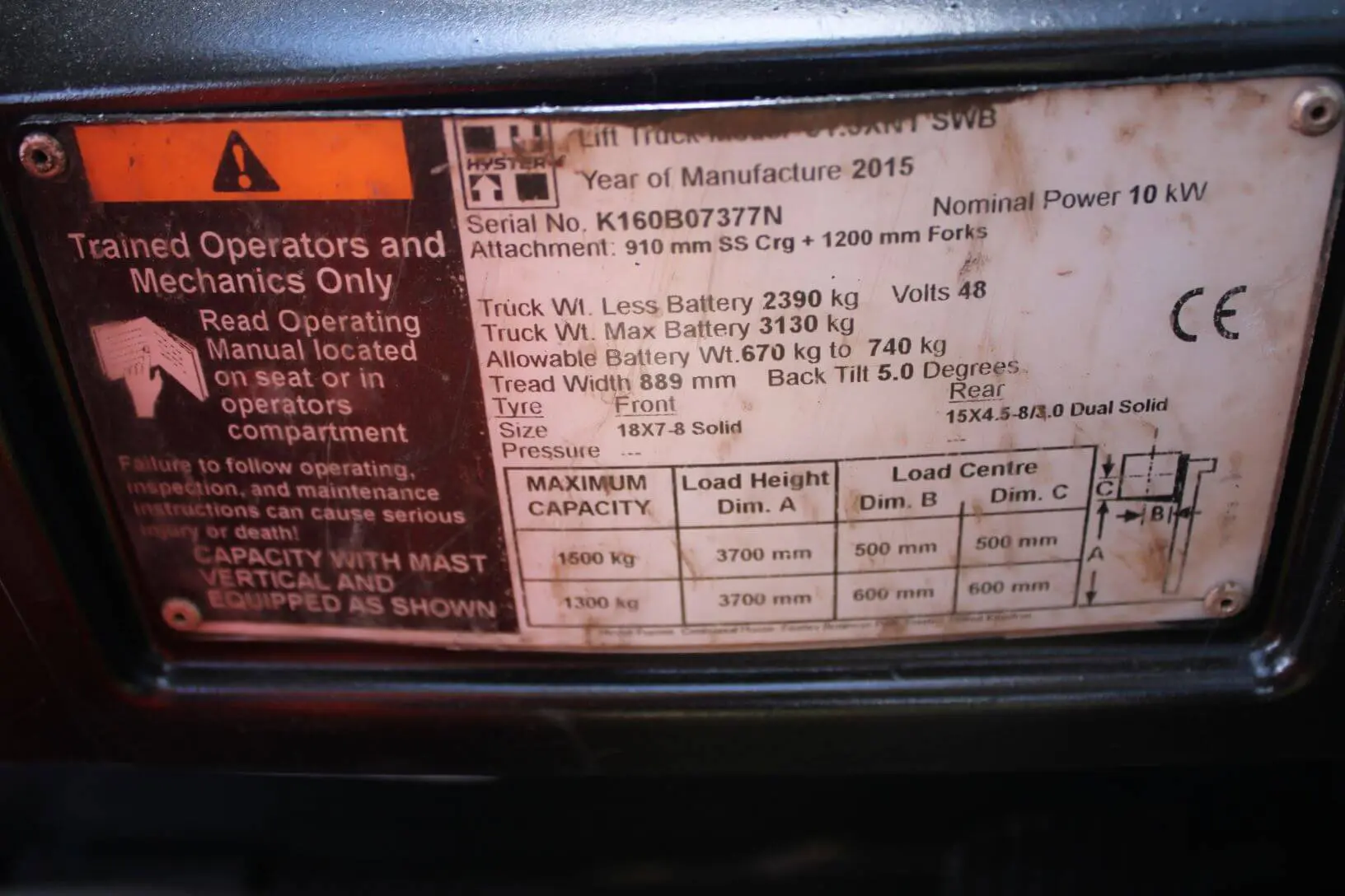 HYSTER - K160B07377N - 8