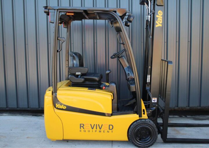 Refurbished Yale forklift at Revived Equipment warehouse